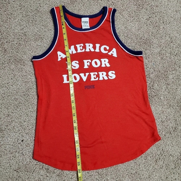 Victoria's Secret Pink Women's America is for Lovers Tank Top Patriotic XS - Picture 7 of 8
